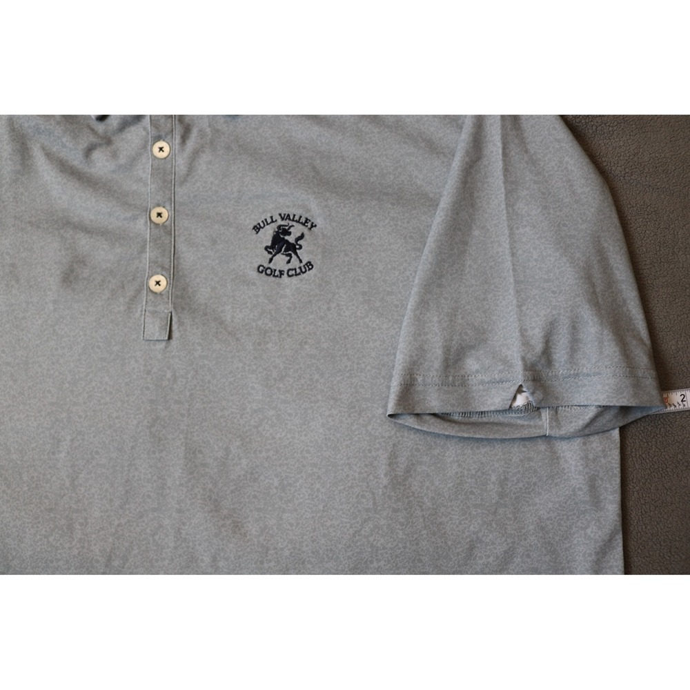 FOOTJOY Polo Shirt Mens XL Bull Valley Golf Club Gray Stretch Performance Lisle - Picture 10 of 13